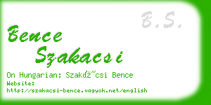 bence szakacsi business card